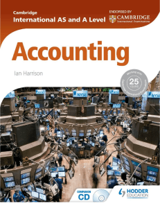 Cambridge International AS & A Level Accounting Textbook by Ian Harrison