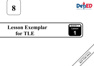 TLE Grade 8 Lesson Exemplar: ICT Tools & Equipment (Quarter 1, Lesson 1)