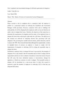 LAD & Mitigation in Construction Contracts: Master's Thesis