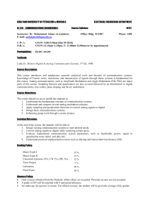 EE 370 Communications Engineering I Course Syllabus