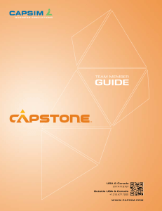 Capstone Business Simulation: Team Member Guide