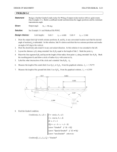Fourbar Linkage Design: Crank-Rocker Solution