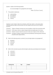 Reading Comprehension Exam Questions