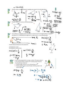 Trigonometry Problems: Height, Distance, and Angle Calculations