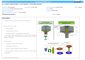 Aircraft Cargo Compartment DCLP Fasteners: Technical Follow-Up