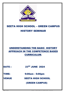 Understanding History in Competence-Based Curriculum Seminar