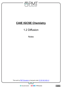CAIE IGCSE Chemistry: 1.2 Diffusion Notes - Kinetic Particle Theory