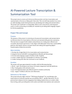 AI Lecture Transcription & Summarization Tool Project Proposal