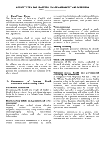 DepEd Learner Health Assessment & Screening Consent Form