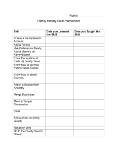 Family History Skills Worksheet: Track Your Progress