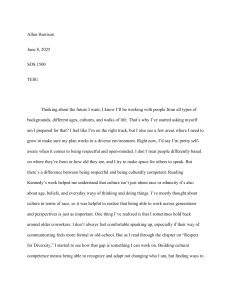 Cultural Competence and Humility Essay
