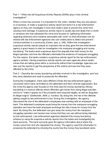 SARs in Criminal Investigation: Money Laundering Analysis