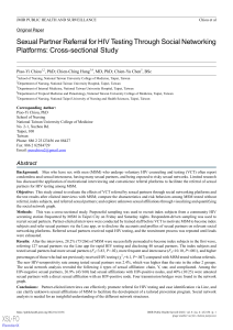 HIV Testing via Social Networks: Partner Referral Study