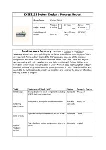 KKEE3153 System Design Progress Report: Motion Tracking & Unity Integration