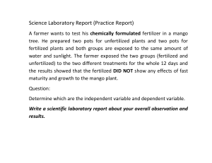 Mango Fertilizer Experiment: Lab Report Analysis