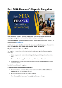 Best MBA Finance Colleges in Bangalore: Top B-Schools & Why Choose Them