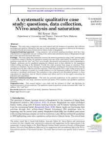 Qualitative Case Study: Questions, Data, NVivo Analysis & Saturation