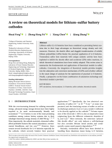 Theoretical Models for Li-S Battery Cathodes: A Comprehensive Review