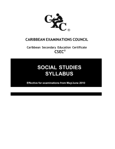 CSEC Social Studies Syllabus (2010): Caribbean Education