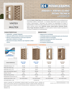 Ladrillos Arena y Arena Claro: Ficha T&eacute;cnica