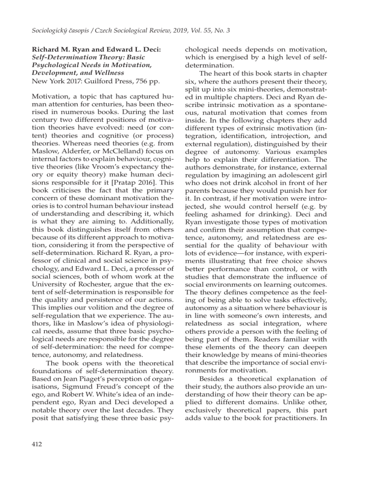 Self-Determination Theory Book Review: Motivation & Wellness