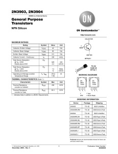 2N3903, 2N3904 Transistor Datasheet: Specs & Characteristics