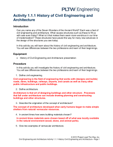 History of Civil Engineering & Architecture Activity
