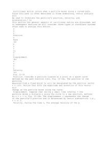 Curvilinear Motion: Position, Displacement, Velocity in Physics