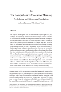 Comprehensive Measure of Meaning: Psychology & Philosophy