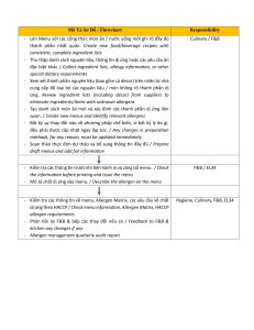 Allergen Management Flowchart & Responsibilities