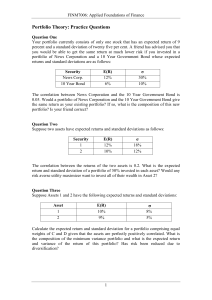 Portfolio Theory Practice Questions - Applied Foundations of Finance