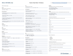 Python Cheat Sheet: Basics for Data Science, AI & Development