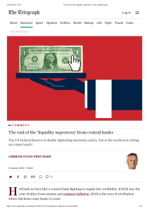 Central Banks End Liquidity Supernova: Fed Tightening & Market Impact