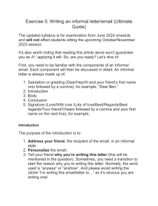 Informal Letter/Email Writing Guide for Exams (2024 Syllabus)