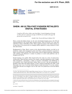 Shein: Ultra-Fast-Fashion Digital Strategies & Business Model Case Study