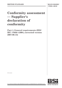 ISO/IEC 17050-1: Supplier's Declaration of Conformity Standard