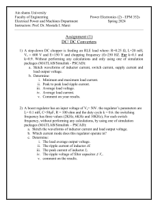 Power Electronics DC/DC Converters Assignment - Ain Shams University