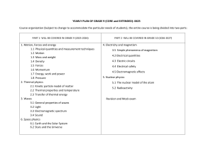 Grade 9 & 10 Physics Yearly Plan: Core & Extended Syllabus 0625
