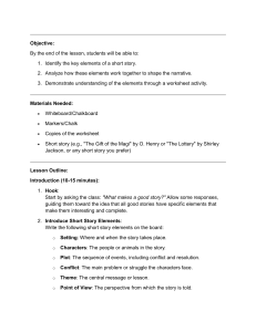 Lesson Plan: Teaching Short Story Elements & Narrative Analysis