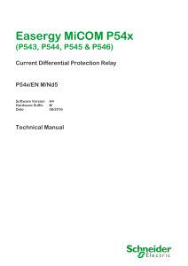Easergy MiCOM P54x Current Differential Protection Relay Manual