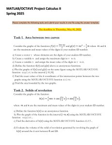 Calculus II Project: Area & Solids of Revolution (MATLAB)
