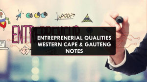 Entrepreneurial Qualities & Business Success Factors