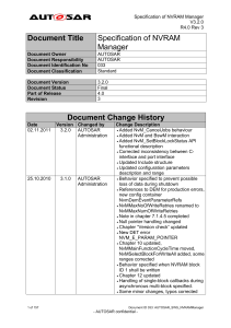 AUTOSAR NVRAM Manager Specification V3.2.0 - Embedded Software