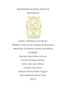An&aacute;lisis de Costos de Unidades de Generaci&oacute;n: Dise&ntilde;o de Sistema Solar