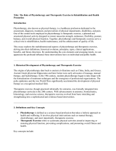 Physiotherapy & Therapeutic Exercise: Rehabilitation & Health