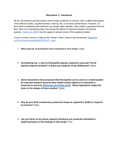 Drosophila Exercise Homework: Species Response & Evolution