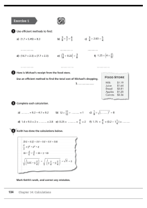 Math Calculations Worksheet: Decimals & Fractions
