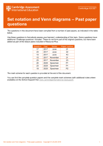 Cambridge IGCSE Set Notation & Venn Diagrams Past Paper Questions