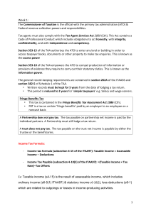 Australian Taxation Law: Income Tax, FBT, & Residency Rules