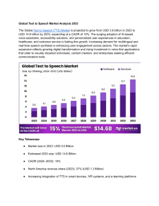 Global Text to Speech Market Analysis 2033: Growth, Trends & Forecasts